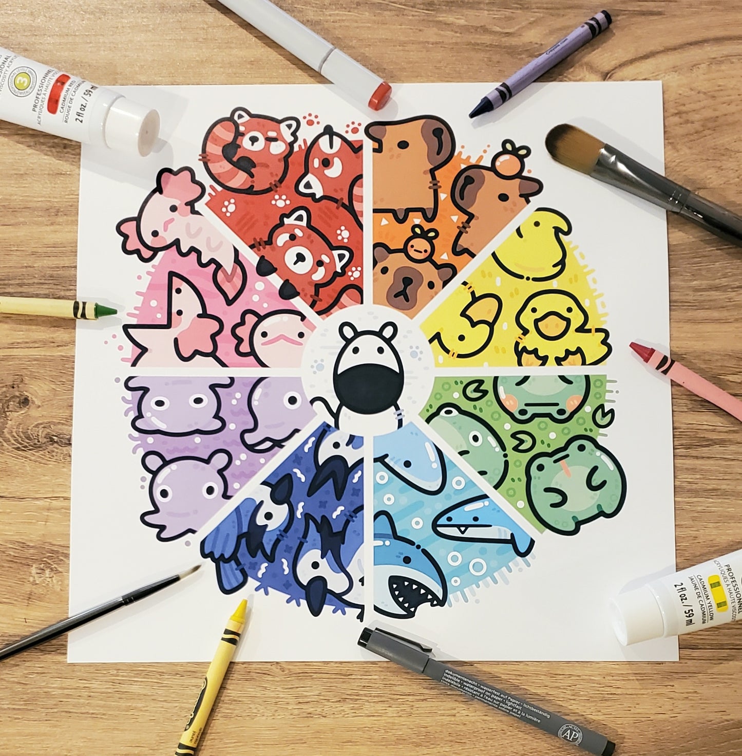 Critter Color Wheel Print