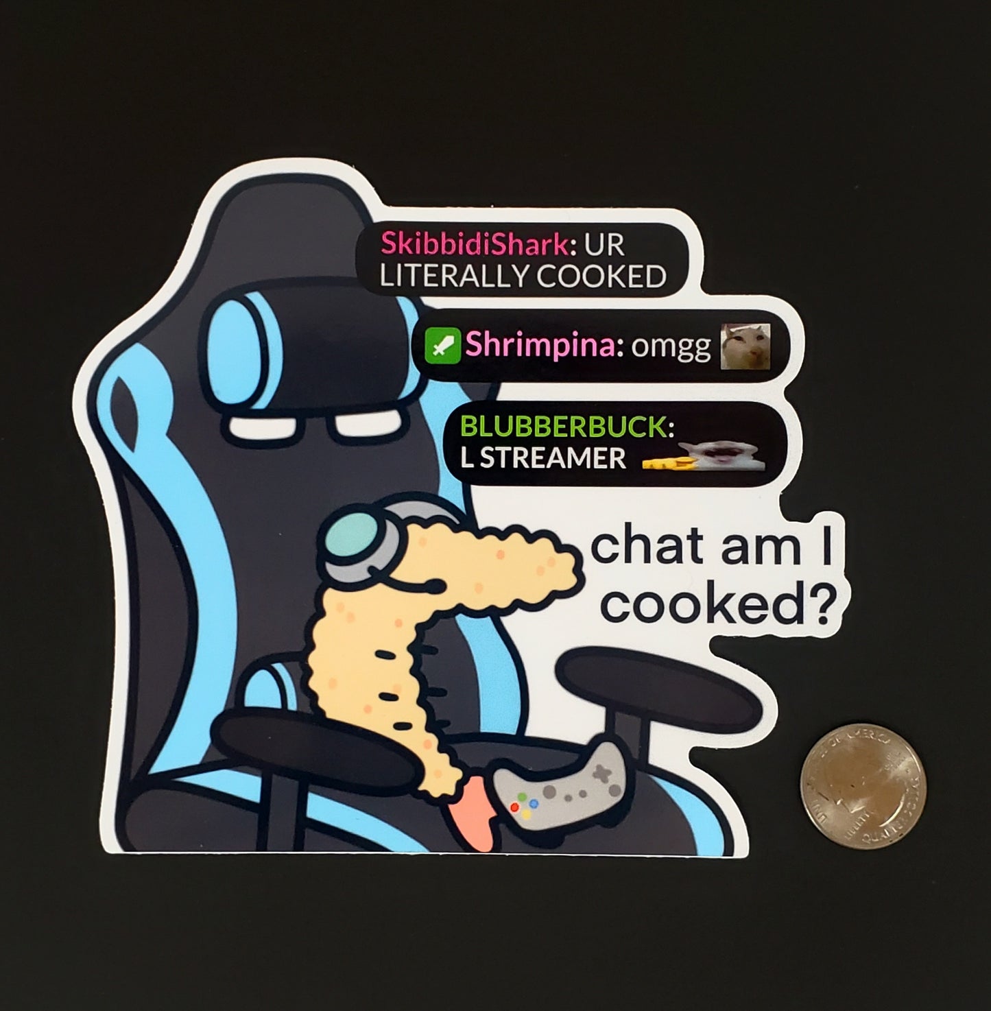 Streamer Shrimp Cooked LARGE Vinyl Sticker