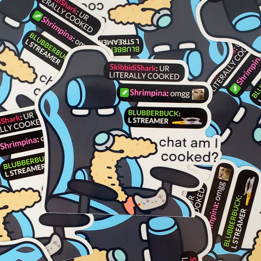 Streamer Shrimp Cooked LARGE Vinyl Sticker