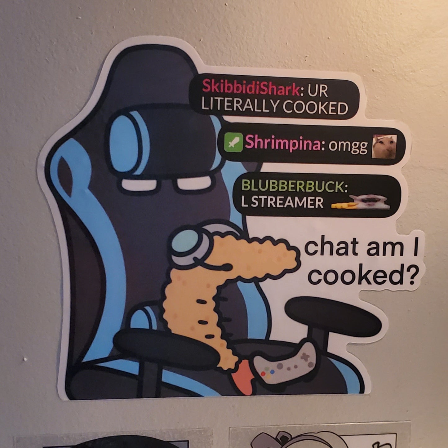 Streamer Shrimp Cooked LARGE Vinyl Sticker