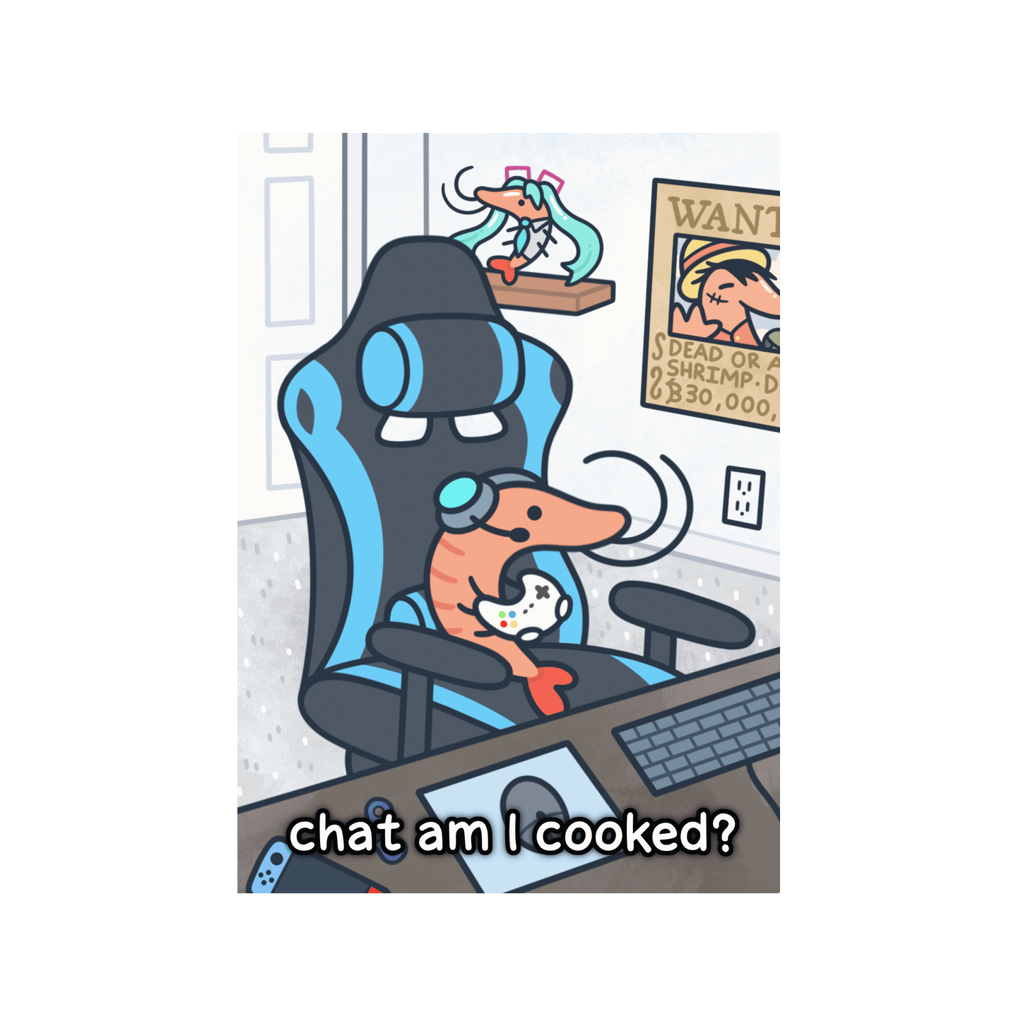 Gamer Shrimp Lenticular Print
