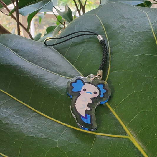 Blue Axolotl Double Sided Acrylic Charm