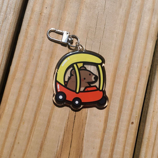 Bear Car Acrylic Charm