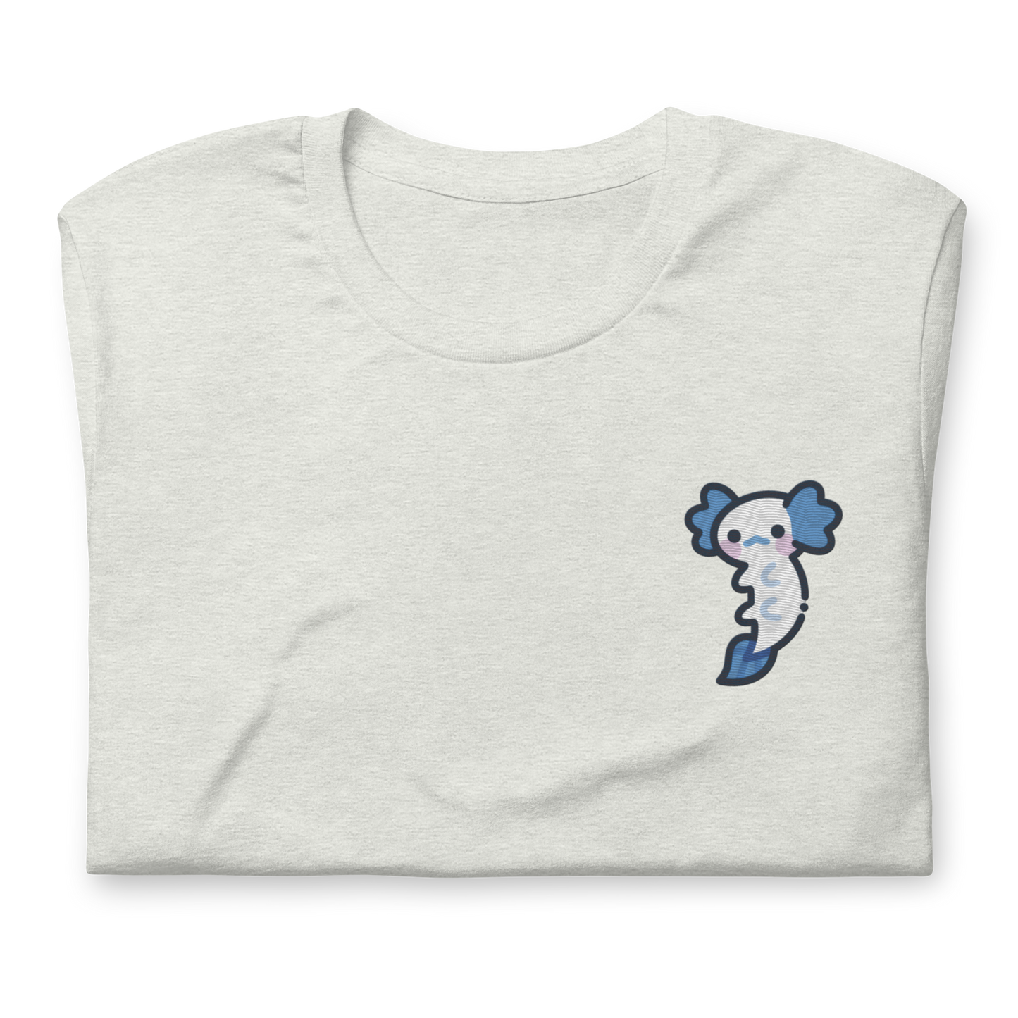 Blue Axolotl Embroidered T-Shirt