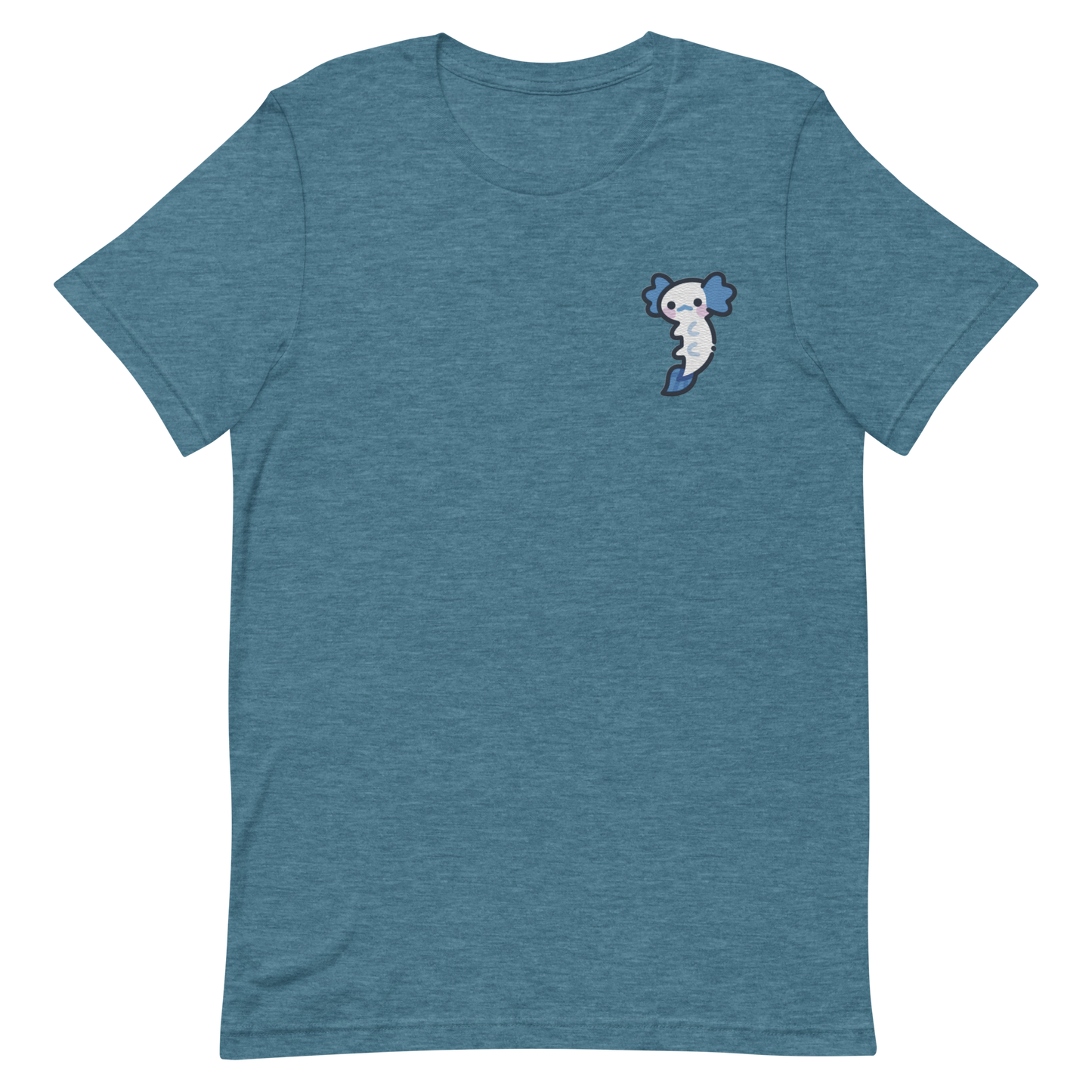 Blue Axolotl Embroidered T-Shirt