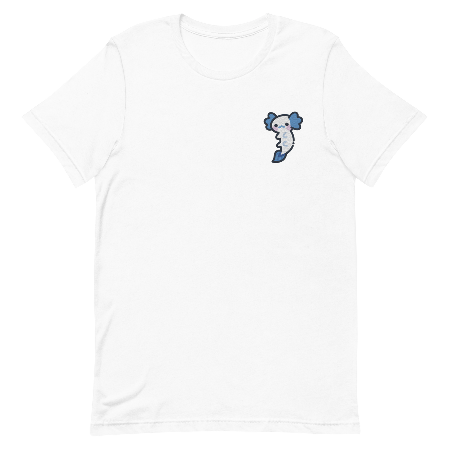 Blue Axolotl Embroidered T-Shirt