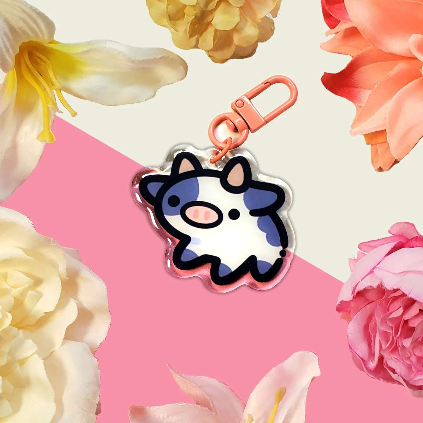 Cow Charm Keychain