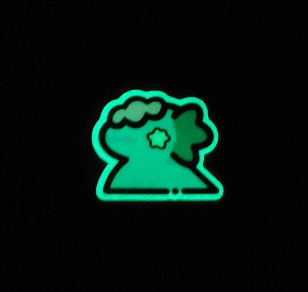 Zombie Axolotl Glow in the Dark Sticker