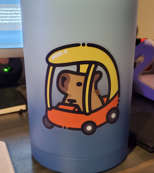 LARGE Capybara Car Clear Sticker