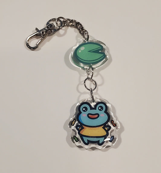 Frog Lily Pad Double Sided Charm