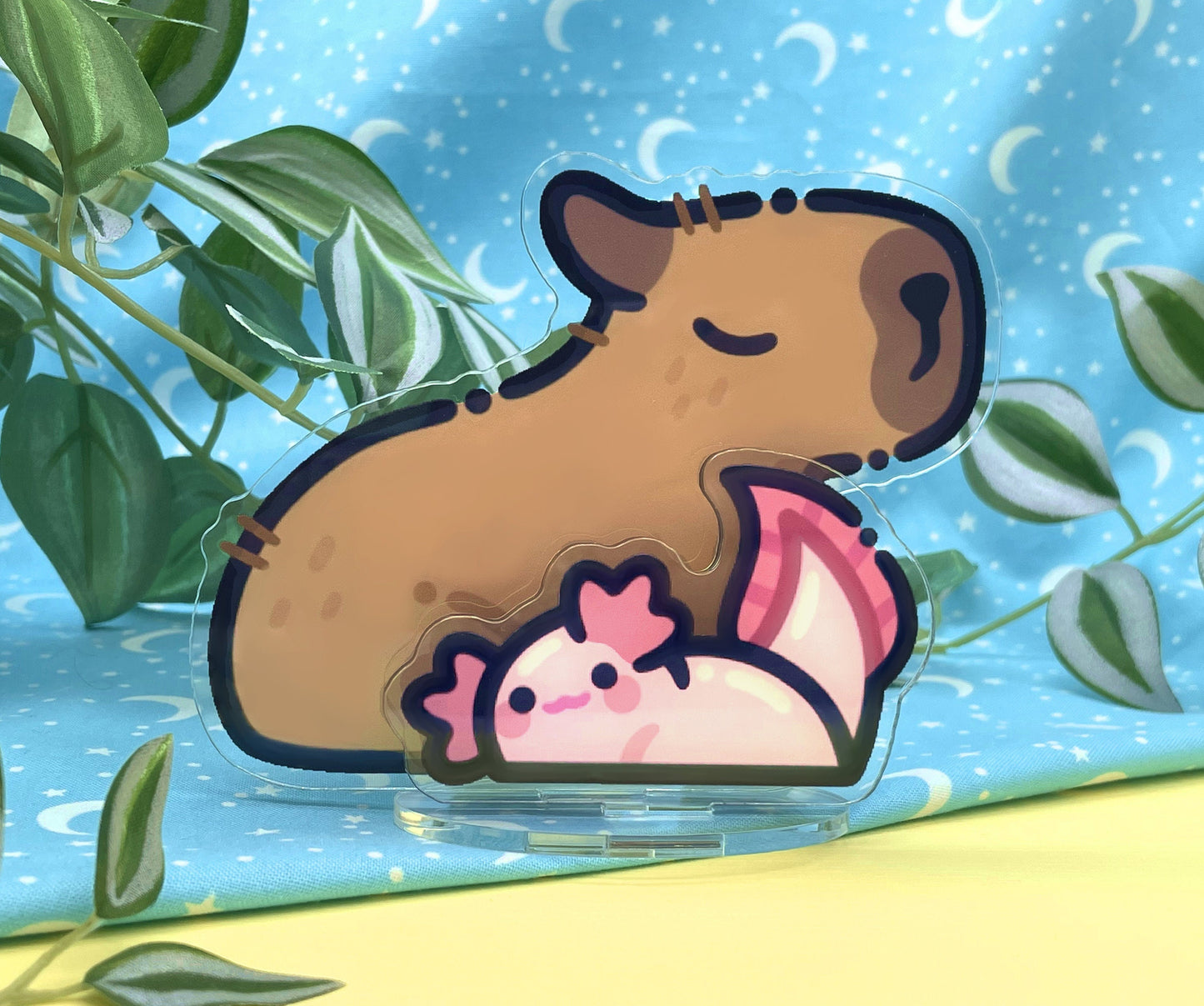Capybara & Axolotl Layered Acrylic Stand