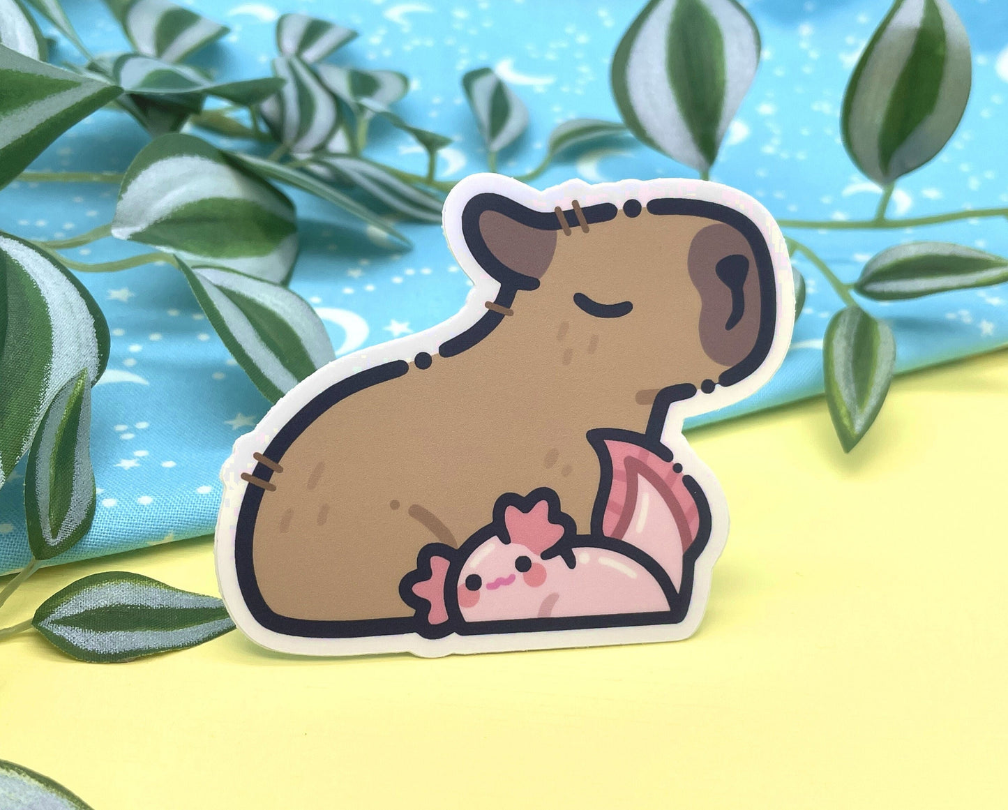 Capybara & Axolotl Nap Sticker