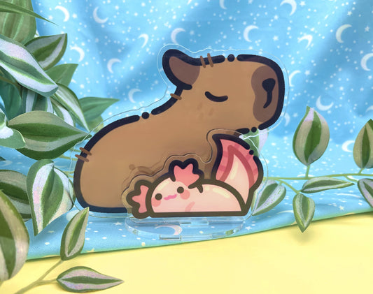 Capybara & Axolotl Layered Acrylic Stand