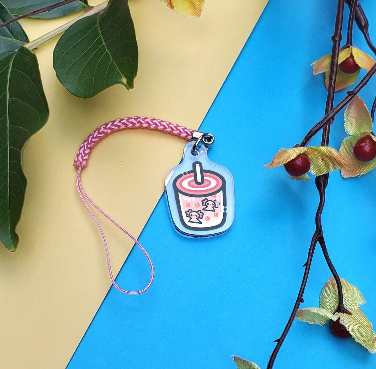 Axolotl Boba Double Sided Charm