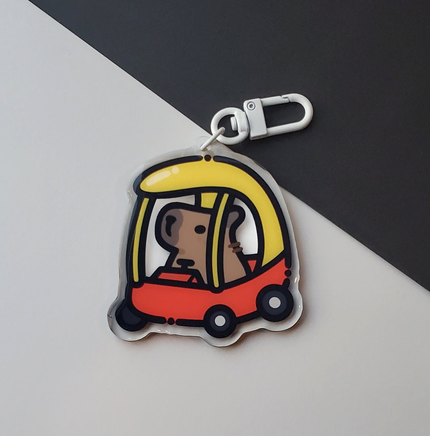 Capybara Car Double Sided Acrylic Charm