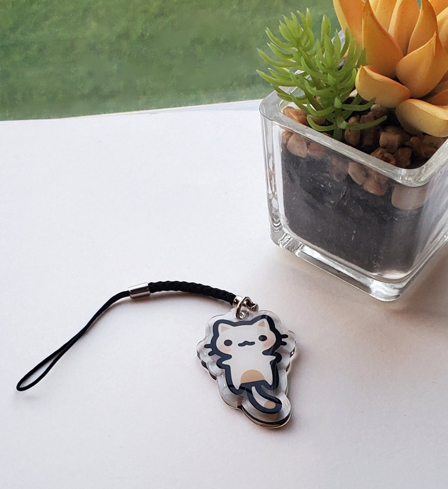 Calico Cat Double Sided Acrylic Charm