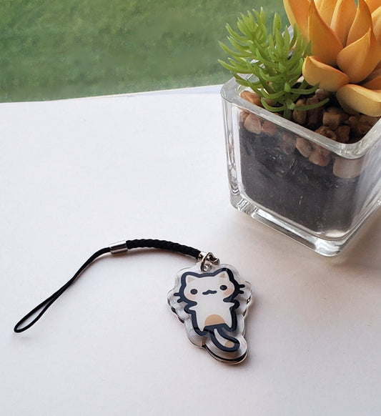 Luna The Cat Double Sided Acrylic Charm