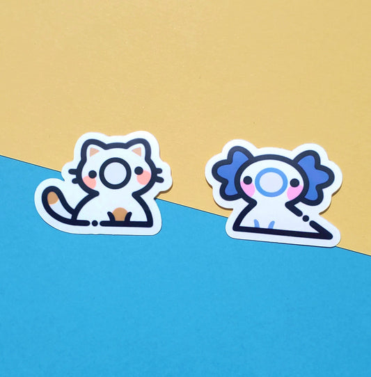 Cat & Axolotl Friend Stickers