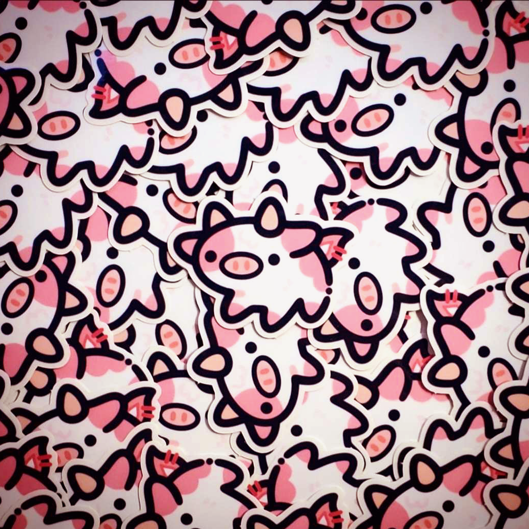 Strawberry Milk Cow Clear Sticker