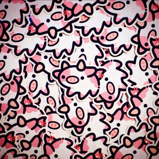 Strawberry Milk Cow Clear Sticker