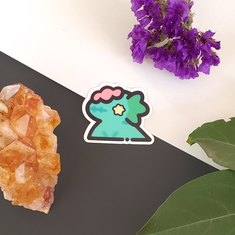 Zombie Axolotl Glow in the Dark Sticker