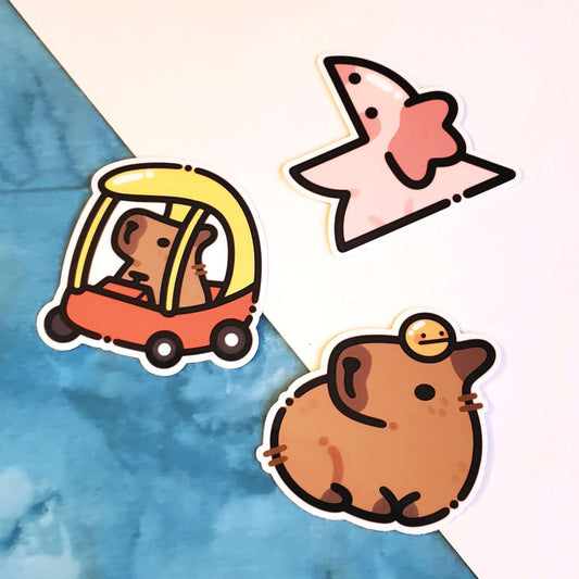 EveoArt Original Sticker Bundle - Capybara & Axolotl