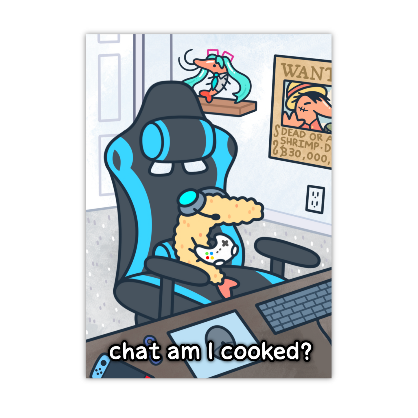 Gamer Shrimp Lenticular Print