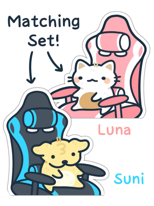Gamer Suni & Luna Couple Peeker Stickers