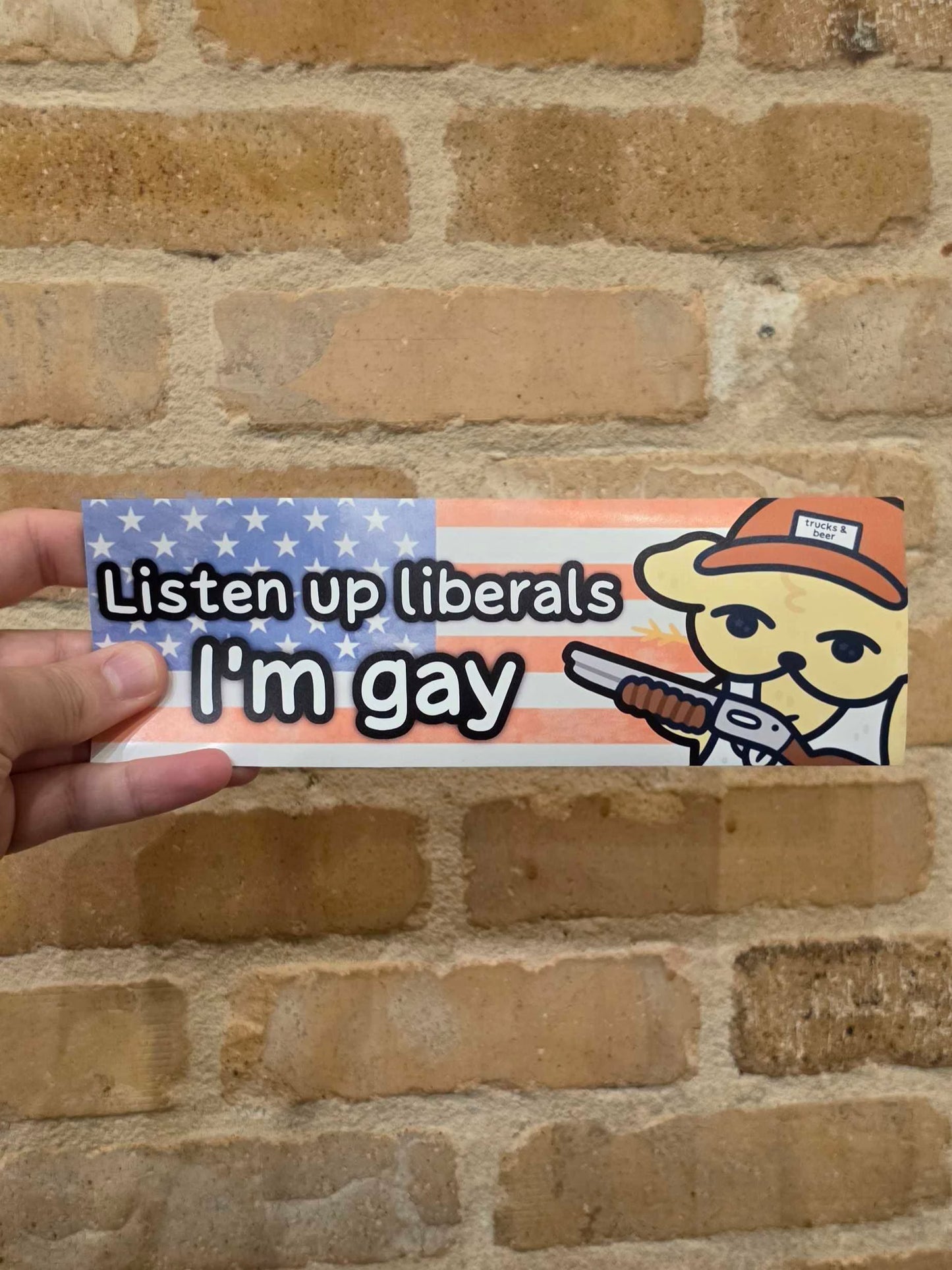 Listen, I'm Gay Bumper Magnet