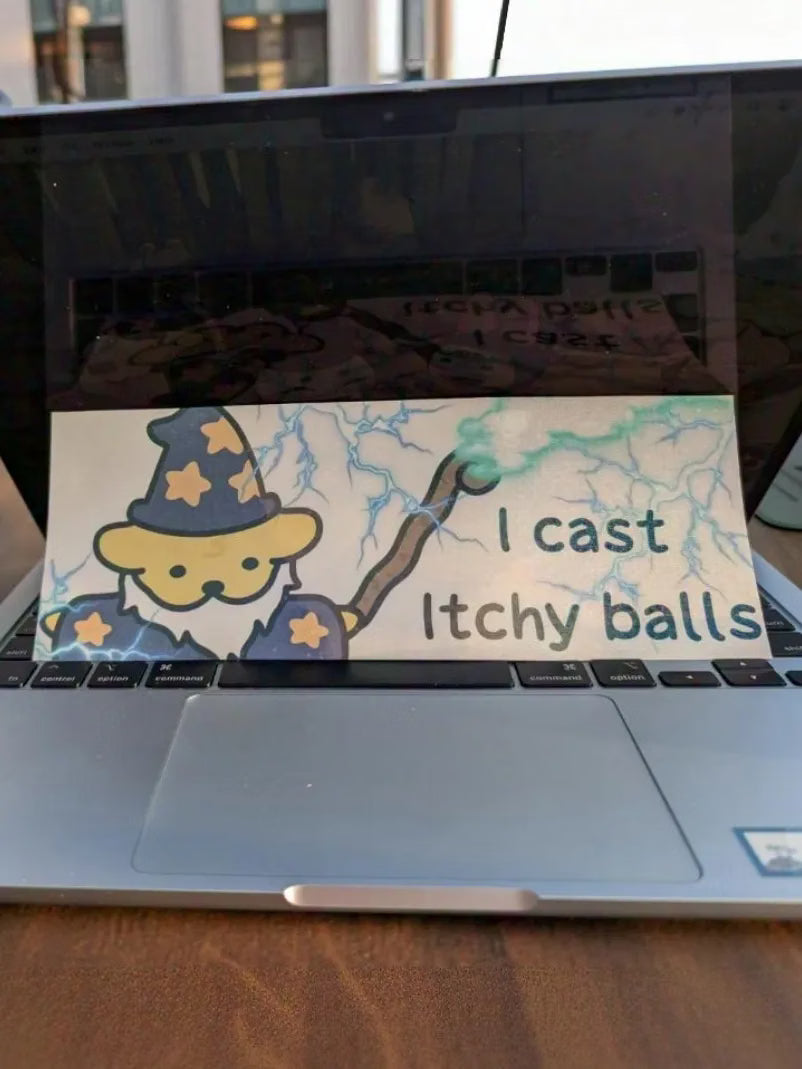 Wizard Suni ITCHY BALLS Bumper Sticker