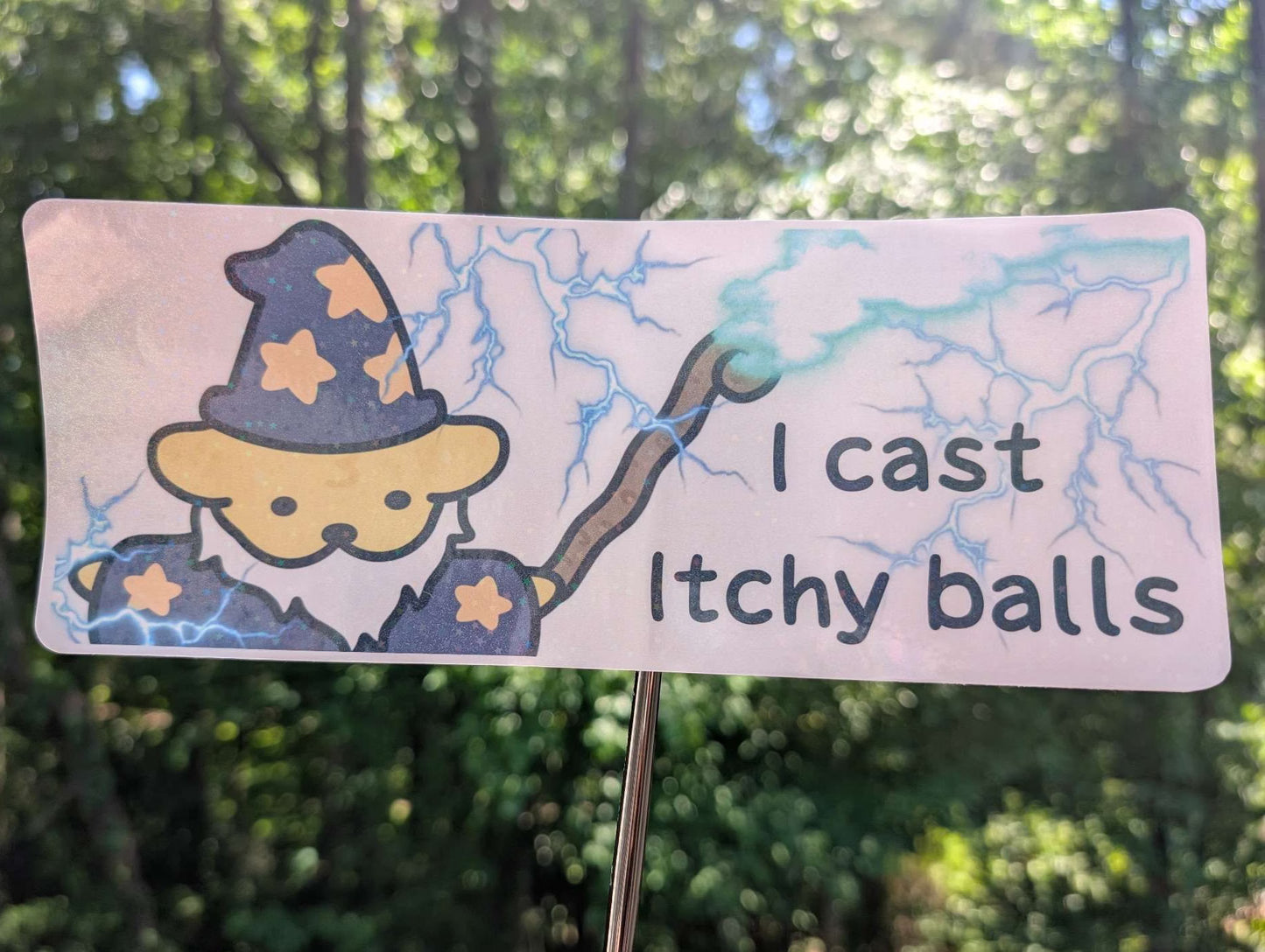 Wizard Suni ITCHY BALLS Bumper Sticker