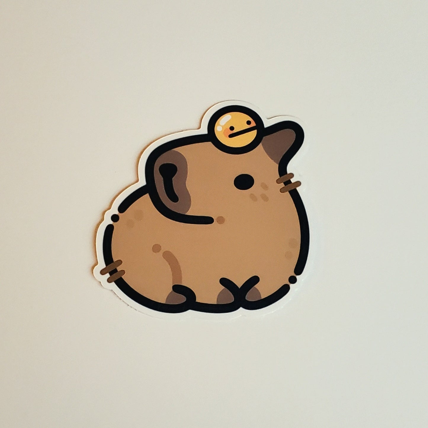 Capybara Orange Sticker