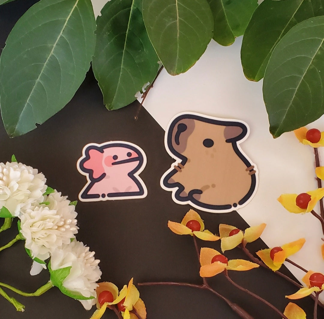 Axolotl & Capybara Friends Stickers
