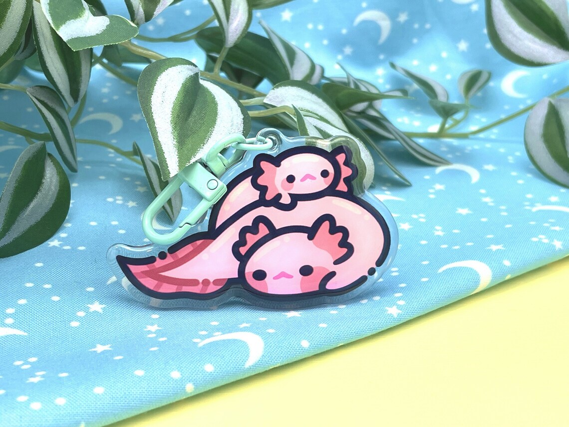 Axolotl Love Double Sided Acrylic Charm