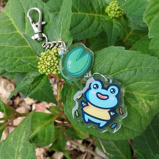 Frog Lily Pad Double Sided Charm